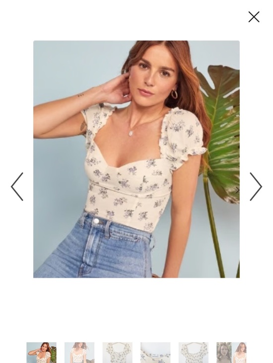 Reformation Tops - Reformation Cream Top with Lavender Floral Print and Puff Sleeves
